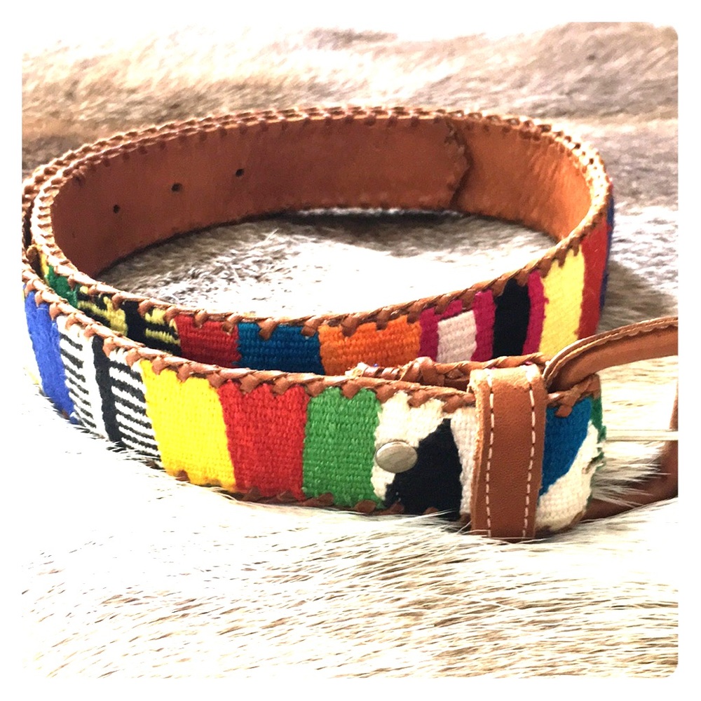 Vintage handmade Guatemalan belt  34”